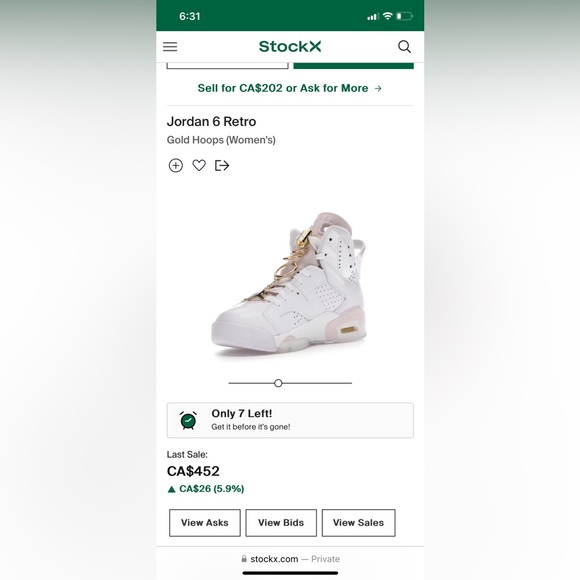 AIR JORDAN 6 GOLD HOOPS NEVER WORN - Picture 4 of 8